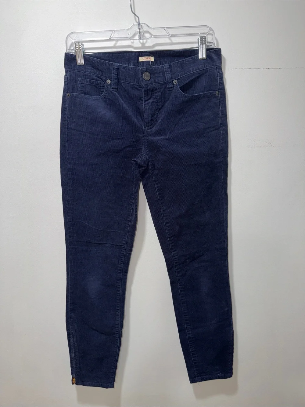 J Crew Retro Womens Corduroy Low Rise Skinny Jean Zipper Ankle 26 Toothpick Pant
